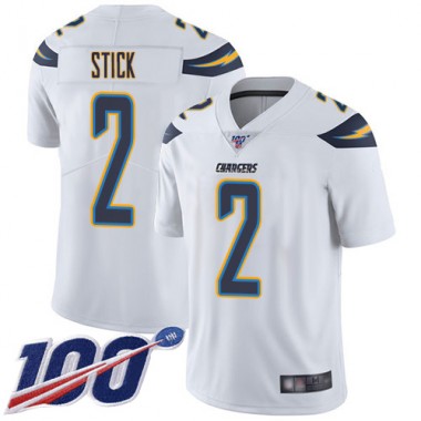 Los Angeles Chargers NFL Football Easton Stick White Jersey Men Limited  #2 Road 100th Season Vapor Untouchable->youth nfl jersey->Youth Jersey